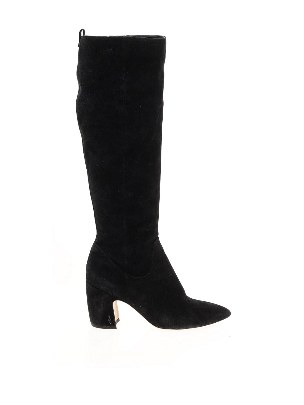 Sam Edelman Black Suede Knee-High Block Heel Boots
